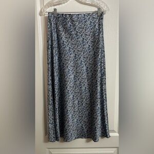 Paisley Print Navy Maxi Skirt